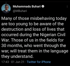 nigerian president tweet